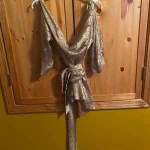 Gold Vika wrap blouse
